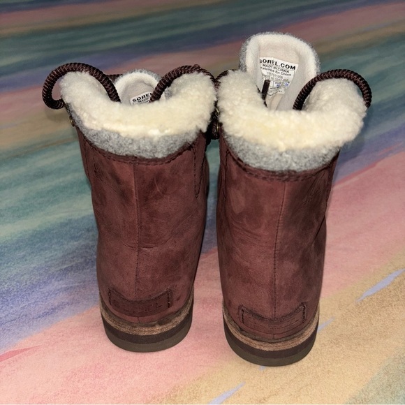 SOREL-Alpine Red Leather Booties women’s size 9 - Picture 8 of 12